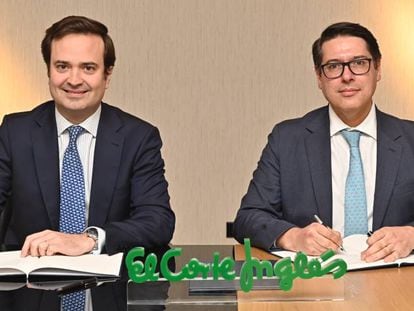 Santiago Bau, director general corporativo de El Corte Inglés, y Ricardo Mourinho Félix, vicepresidente del BEI. 