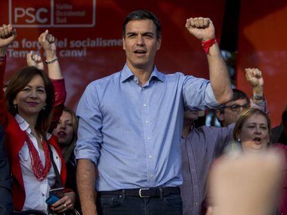 Pedro S&aacute;nchez, durante el acto celebrado en Sabadell