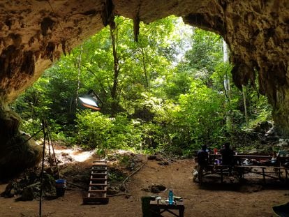 Cueva de Liang Tebo, en la provincia Kalimantan (Borneo)