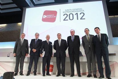 El consejo de administración de Banco Popular tras la junta de accionistas del 10 de noviembre de 2012.