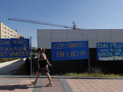 Colegio Miguel de Cervantes de Getafe, unos de los colegios que continúan en obras.