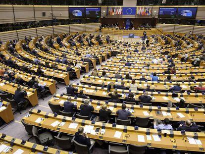 Momento de la sesión del Parlamento Europeo celebrada este miércoles en Bruselas.