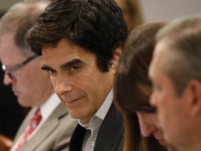 El ilusionista David Copperfield durante el juicio en Las Vegas.