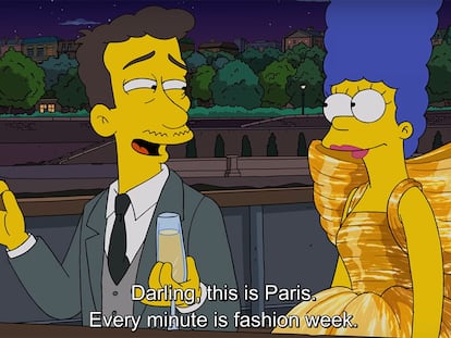 "Querida, esto es París. Todo el rato hay semanas de la moda". Una de las frases imperdibles del capítulo de 'Los Simpsons' y Balenciaga.