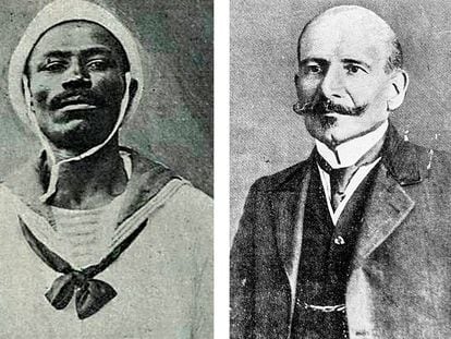 João Cândido, conocido como "El Almirante Negro"  junto a  Hermes da Fonseca, presidente de la República.