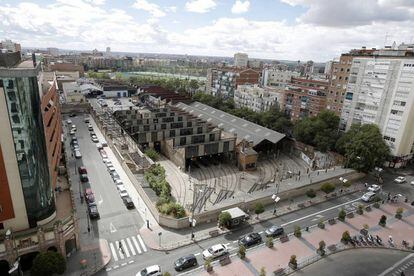Vista aérea de las cocheras de Metro Madrid, en Cuatro Caminos.