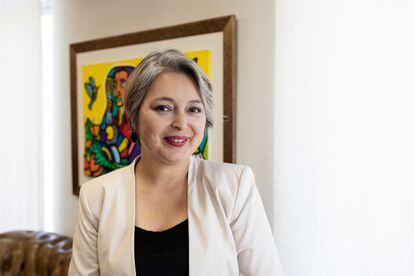 Jeannette Jara, Ministra del Trabajo en Chile, en su oficina en el centro de Santiago, Chile.