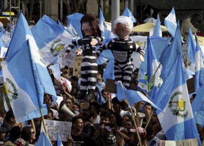 Manifestación en Ciudad de Guatemala contra Pérez Molina.