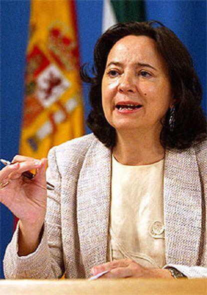 Concha Gutiérrez, ayer, tras el Consejo de Gobierno.