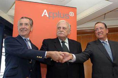 Miguel Blesa (Caja Madrid), Ricard Fornesa (Agbar) y Antonio Basagoiti (Unión Fenosa), accionistas de Applus+.
