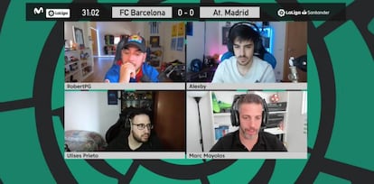 El FC Barcelona-Atlético de Madrid del pasado sábado retransmitido en LaLigaCasters. Así se ve un partido en el canal de Twitch de LaLiga. 