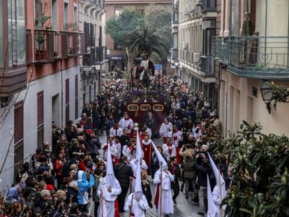 Procesión de Nuestro Padre Jesús del Amor, este domingo, en Madrid.