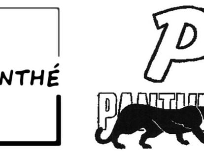 A la izquierda el logotipo de la marca Panthé, que El Corte Inglés recurrió por riesgo de confusión con su marca Panther, a la derecha.