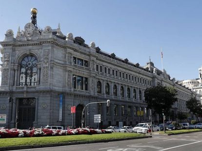 Exterior de la sede del Banco de España, en una foto de archivo.