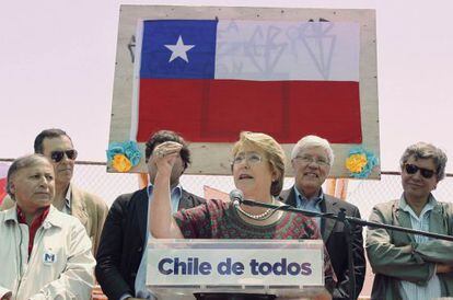 Michelle Bachelet en un acto de campa&ntilde;a.