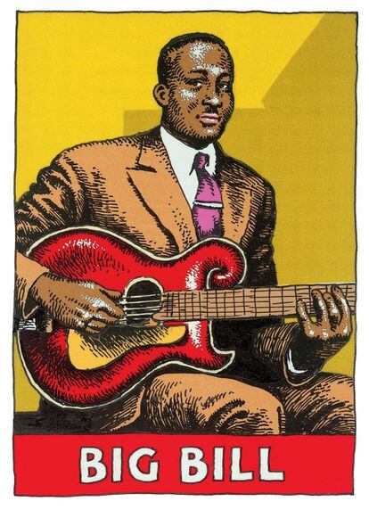 Retrato de Big Bil Broonzy, de Robert Crumb.