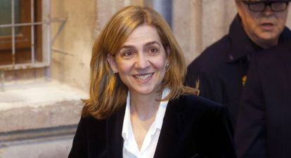 Cristina de Borbón después de testificar ante el juez Castro, en febrero.