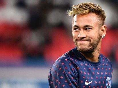Neymar Jr., durante un entrenamiento con el PSG.