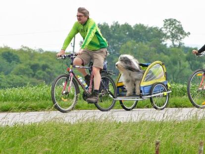 Ciclistas en una ruta EuroVelo en la Rep&uacute;blica Checa. 