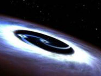 El agujero negro binario Markarian 231, en una ilustración de la NASA.