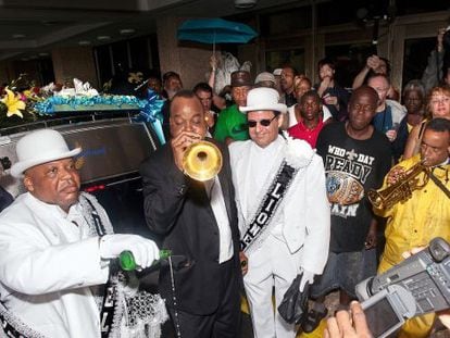 Funeral del m&uacute;sico &#039;Uncle&#039; Lionel Baptiste, celebrado en Nueva Orleans en 2012.