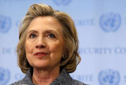 Hillary Clinton, en la ONU el pasado 10 de marzo.