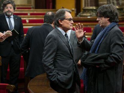 Mas i Puigdemont, al Parlament dijous.