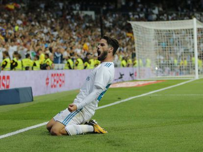 Isco celebra su segundo gol.