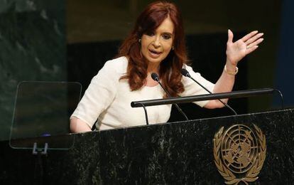 La presidenta Fernández, en la Asamblea General de la ONU.