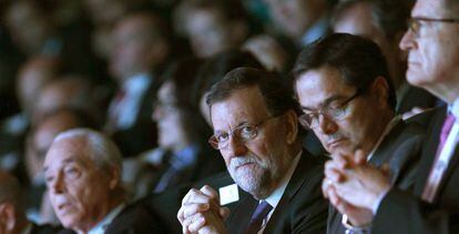 Mariano Rajoy,poco antes de su intervención en el Congreso Nacional de Directivos.