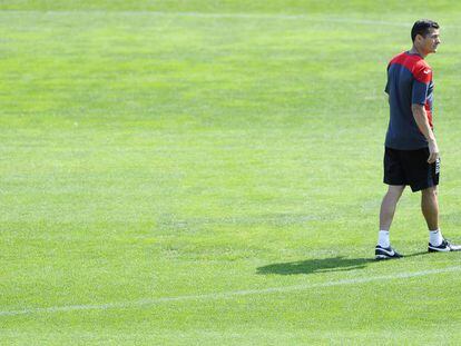Galca, en un entrenamiento en Sant Adrià.