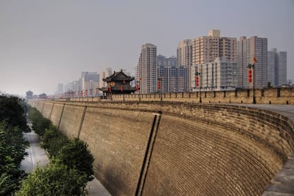 La muralla de Xian, ciudad situada en el centro de China y donde comenzaba la Ruta de la Seda.