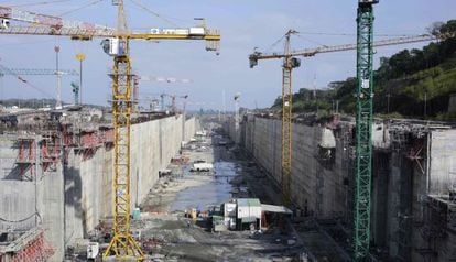 Obras para la construcci&oacute;n del Canal de Panam&aacute;. 