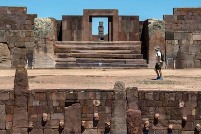 El Monolito Ponce de las ruinas de Tiahuanaco, en Bolivia, en octubre de 2017.