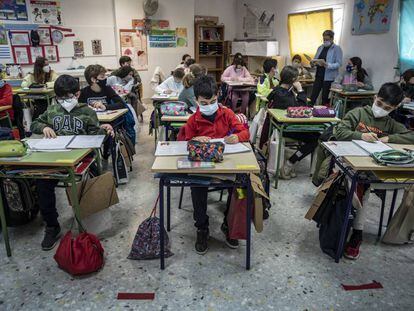 Estudiantes de un colegio de Valencia.