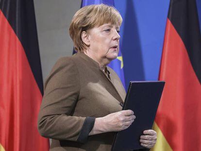 La canciller alemana Angela Merkel en Berl&iacute;n el 23 de diciembre. 