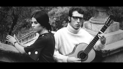 Eugenio Jofra and his wife, Conchita Alcaide, at the end of the seventies, when they formed Els Dos.