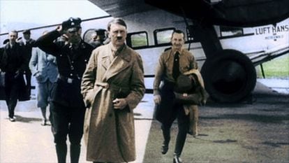 Fotografía tomada en 1932, durante uno de los viajes de la campaña electoral a lo largo de Alemania (Imagen facilitada por National Geographic).
