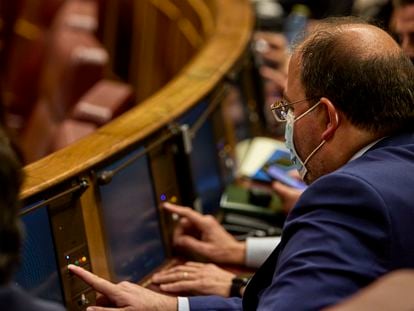 El diputado Alberto Casero, en una sesión plenaria en el Congreso de los Diputados, el pasado 15 de febrero de 2022.