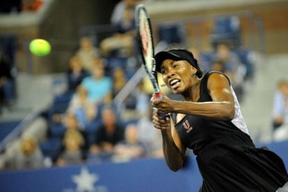 Venus Williams durante su primer partido en el Abierto de Estados Unidos.