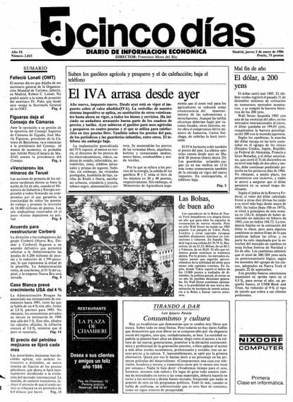 1986. Llega el IVA. España entra en la CE.