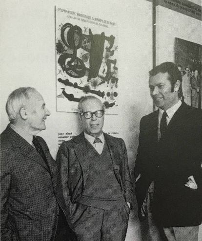 Desde la izquierda, el pintor Joan Mir&oacute;, el arquitecto Josep Llu&iacute;s Sert y Rubens Henr&iacute;quez.