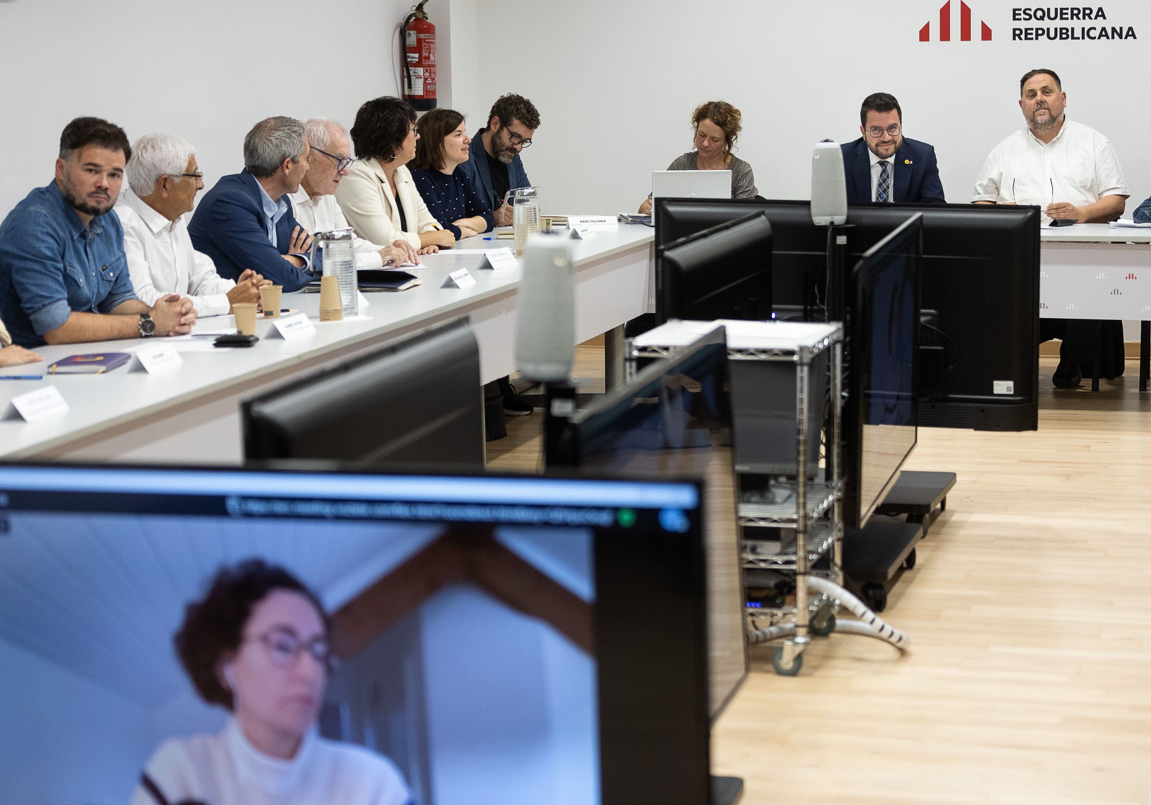 Marta Rovira asiste por videoconferencia a una reunión de la ejecutiva de ERC en noviembre de 2022.
