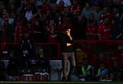 Arteta, entrenador del Arsenal, en un momento del partido.