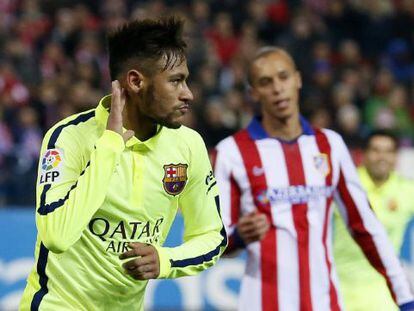 Neymar celebra un dels gols del Barça.