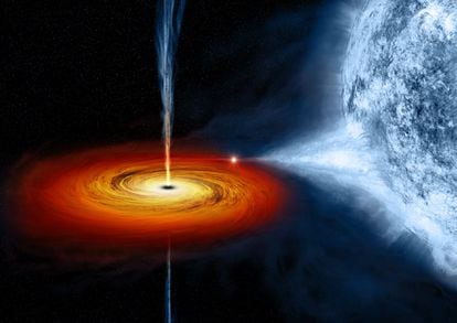 Recreación del agujero negro Cygnus X-1.