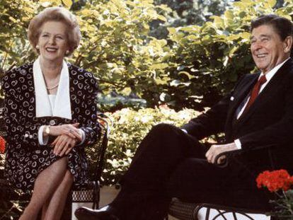 Thatcher y Reagan, en la Casa Blanca en 1987.
