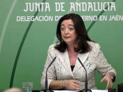 La consejera de la Presidencia de la Junta de Andalucía, Mar Moreno, ayer en Jaén.