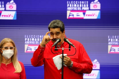 Nicolás Maduro, en rueda de prensa, el 8 de agosto.