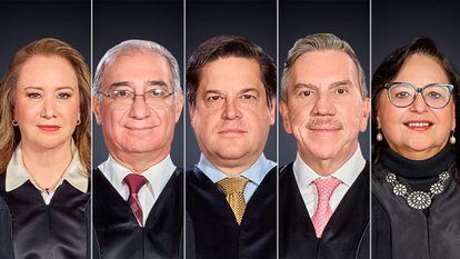 Los cinco ministros que buscan suceder a Arturo Zaldívar: Yasmín Esquivel Mossa, Alberto Pérez Dayán, Alfredo Gutiérrez Ortiz Mena, Javier Laynez Potisek y Norma Lucía Piña Hernández.
